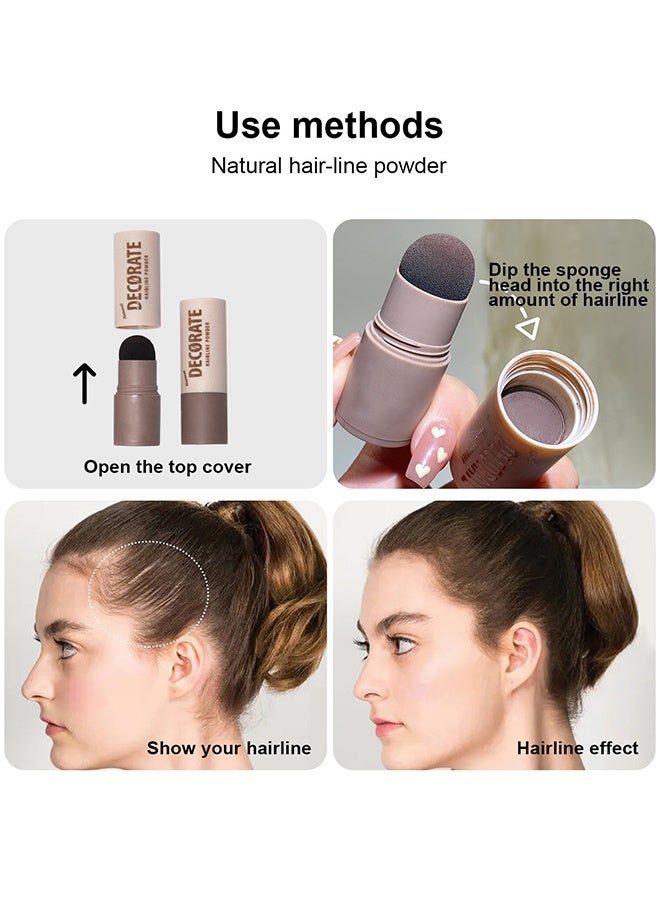 maffick Hairline Powder , Repair Stick, Natural Brown Shade Hairline Powder,Shadow Sponge Pen Waterproof Hair Root Concealer For Thinning Hair Root Touch-Up #02 - Image 5