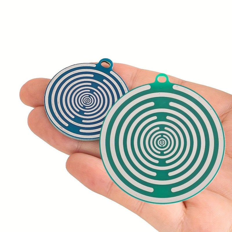 2 Pcs Blue Green Mwo Polarized Optical Discs For Meditation Decorative Art - Image 1