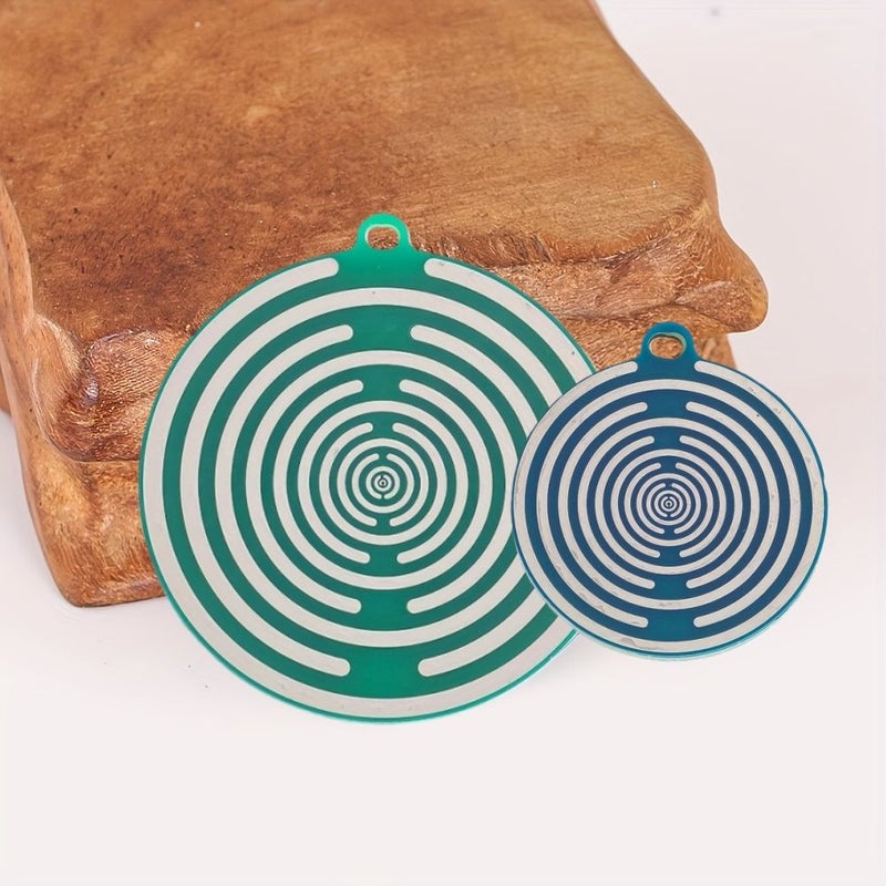 2 Pcs Blue Green Mwo Polarized Optical Discs For Meditation Decorative Art - Image 2