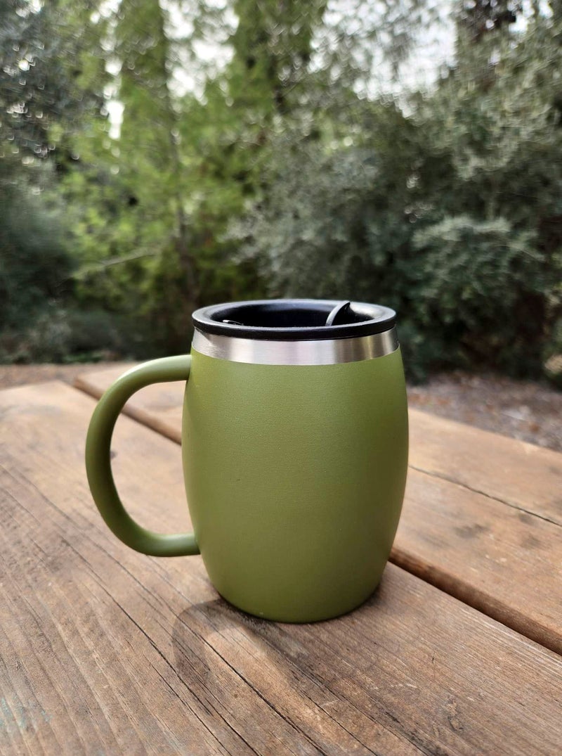 CHILLOUT LIFE Stainless Steel Insulated Coffee Mugs Set of 2 (14oz) - Double Wall Coffee Cups With Spill Resistant Lid & Strong Handle  Shatterproof Cups for Cold Drinks  Hot Beverages  Indoor & Outdoor Use - Image 3