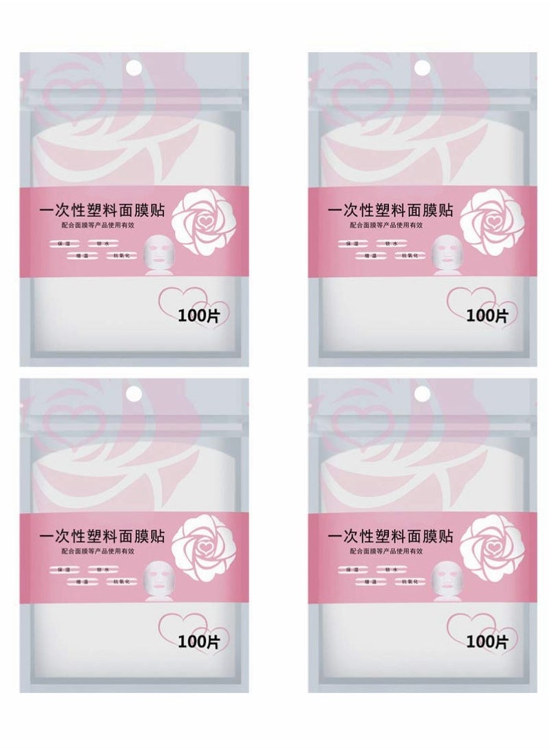 Generic 400Pcs DIY Facial Sheet Plastic Disposable Spa Skin Care Pre-cut Facial Paper Sheet Film for Home and Salon Clear  - Image 1