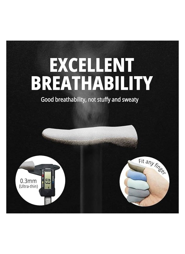 PROMASS Gaming Finger Sleeves, Mobile Phone Gaming Finger Sleeves for PUBG Breathable Fingertips Sweatproof Anti-Slip Fingertip Cover Thumb Gloves,for All Touchscreen Devices,10 Piece  - Image 3