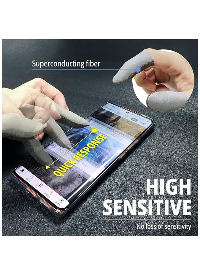 PROMASS Gaming Finger Sleeves, Mobile Phone Gaming Finger Sleeves for PUBG Breathable Fingertips Sweatproof Anti-Slip Fingertip Cover Thumb Gloves,for All Touchscreen Devices,10 Piece  - Image 4