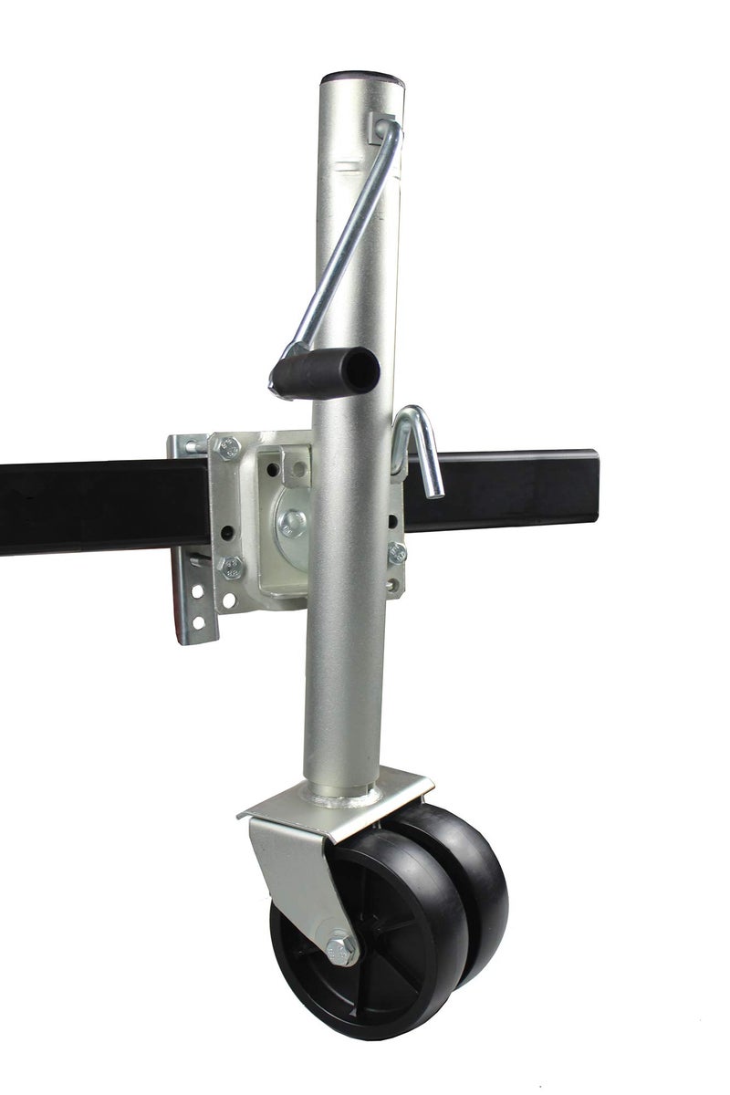 MaxxHaul 70149 Trailer Jack with 1112 Lift SwingBack Design Side Wind Handle Dual 6 Wheels 1500 lbs Capacity BoltOn for Utility Boat Trailers