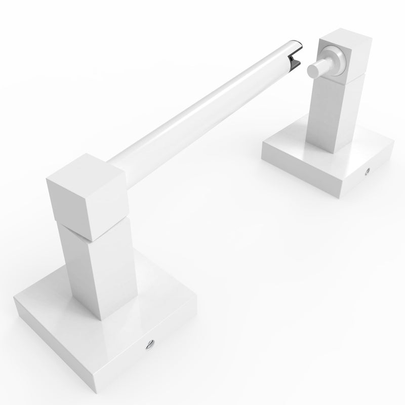 Ruacq Toilet Paper Holder-White Tissue Roll Holder Double Post Pivoting Square Base Wall Mounted for Bathroom - Image 1