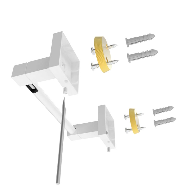 Ruacq Toilet Paper Holder-White Tissue Roll Holder Double Post Pivoting Square Base Wall Mounted for Bathroom - Image 5