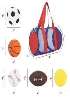 Neliblu Balls for Kids, Toddler Sports Toys - Set of 5 Foam Sports Balls + FREE Bag - Perfect for Small Hands to grab - Ball Toys for Toddlers 1-3, Foam Balls for Kids - Baby Soccer Ball, Baby Sports Balls  - Image 4