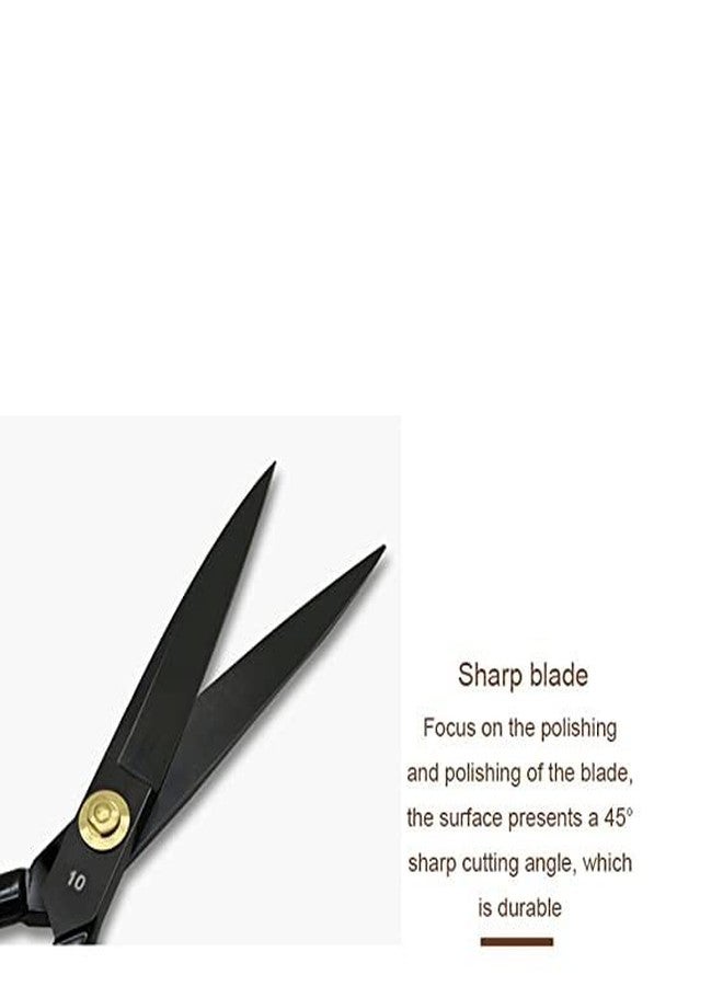 SANWALSA 10 Inch Premium Professional Anti Rust Stainless Steel Scissor With Rubber Handle Grip Used for Tailoring Sewing Cutting Clothes Paper, Set of 1- Black - Image 4