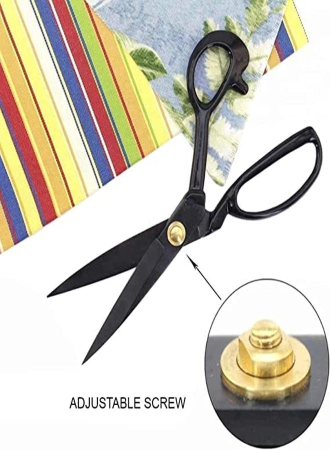 SANWALSA 10 Inch Premium Professional Anti Rust Stainless Steel Scissor With Rubber Handle Grip Used for Tailoring Sewing Cutting Clothes Paper, Set of 1- Black - Image 2