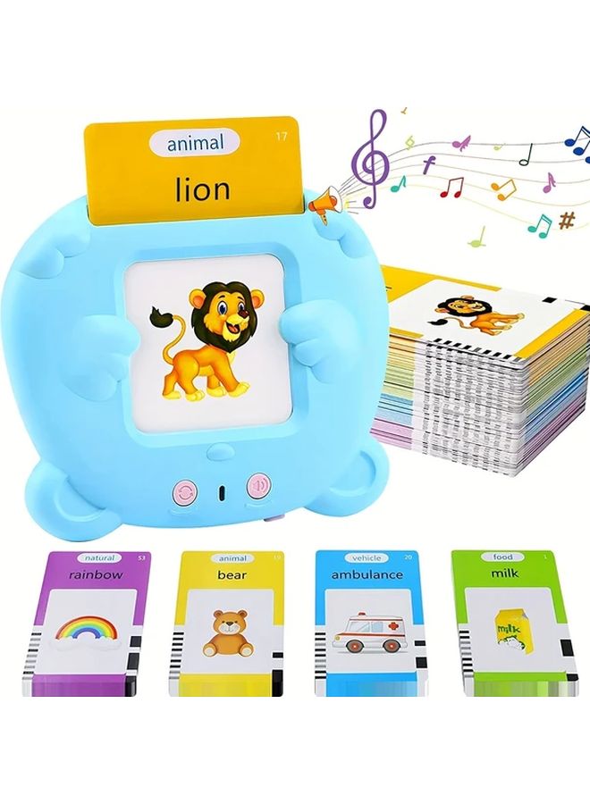 Blue Rechargeable English Word Learning Toy With 112 Flash Cards 224 Words Educational Gift - Image 1