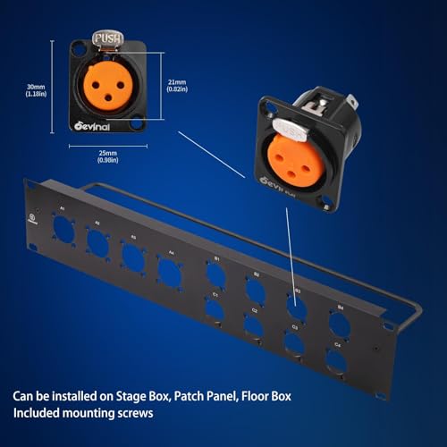 Devinal XLR Pass Through Cable, XLR Female Panel Mount to Male Connector Adapter, Mic Feed/Pass Thru Converter for Stage Box, Patch Panel, Floor Box (Female D-Type Male 2-Pack 2FT) - Image 4