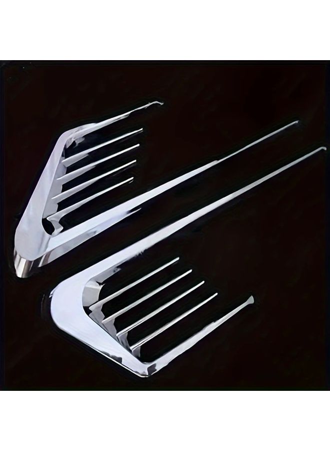 Chrome Plating Shark Gill Vent Grills For Engine Cover Side Fender Car Decoration - Image 5