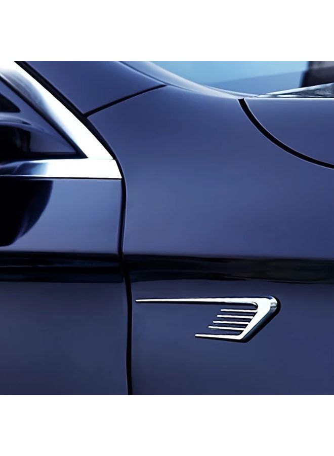 Chrome Plating Shark Gill Vent Grills For Engine Cover Side Fender Car Decoration - Image 1
