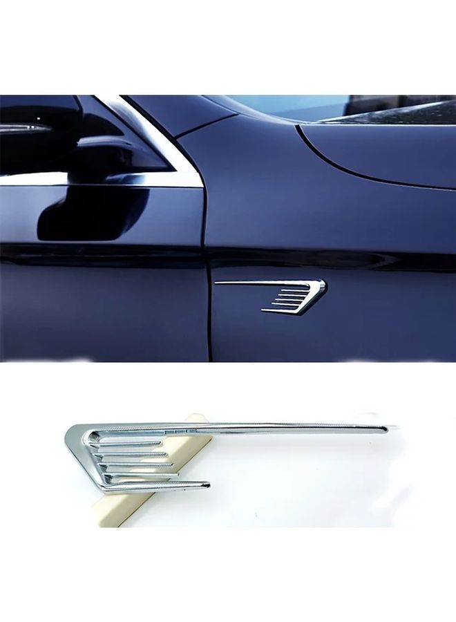Chrome Plating Shark Gill Vent Grills For Engine Cover Side Fender Car Decoration - Image 3