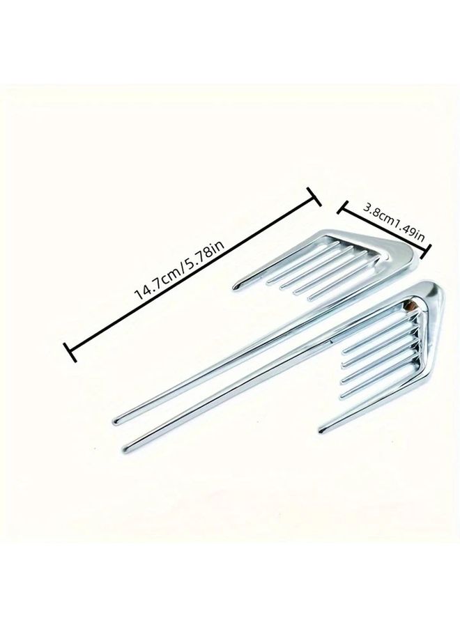 Chrome Plating Shark Gill Vent Grills For Engine Cover Side Fender Car Decoration - Image 2