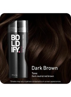 بولديفاي ألياف الشعر BOLDIFY (28 جرامًا) تملأ الشعر الرقيق والخفيف للحصول على مظهر أكثر كثافة وامتلاءً على الفور - أفضل قيمة وتركيبة فائقة - 14 درجة لون للنساء والرجال - بني غامق  - Image 2