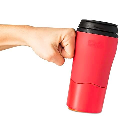 Mighty Mug Plastic Travel Mug, No Spill Double Wall Tumbler, Cold/Hot, Cup-Holder Friendly, Dishwasher Safe, (Red, 12oz) - Image 1