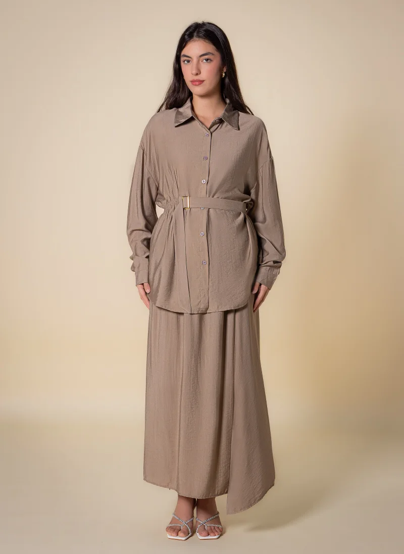 SHAPES BELTED SKIRT SET