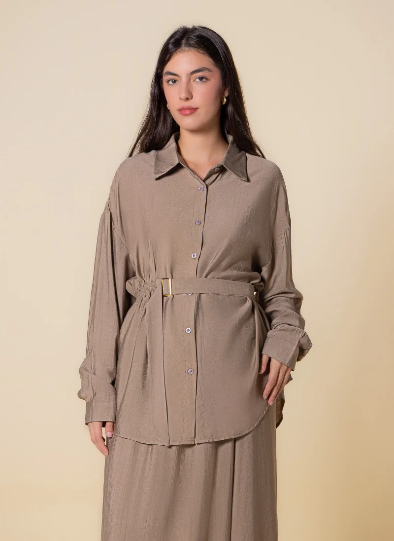 SHAPES BELTED SKIRT SET