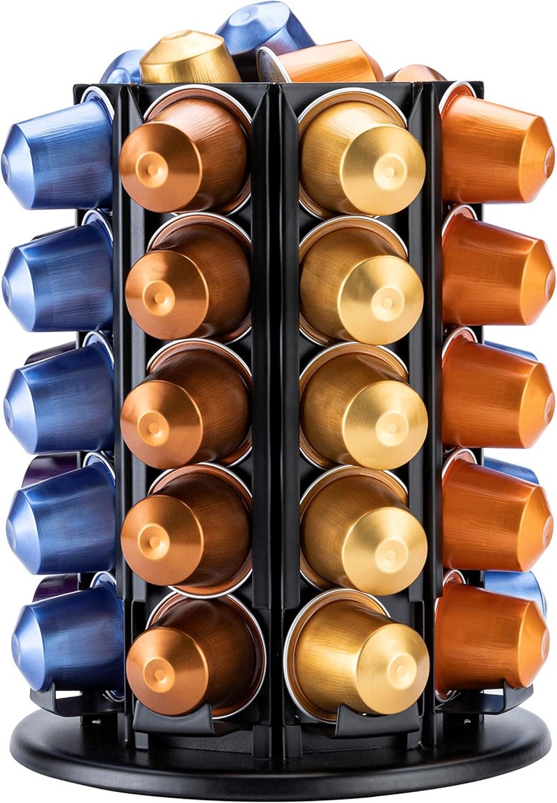 Rice rat Pod Holder for Nespresso Original for 40 Nespresso Original Pods With Central Additional Pods Storage(Carousel-50+ Pods) - Image 1