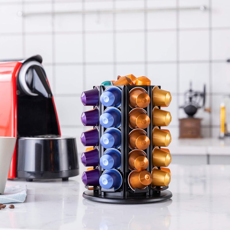 Rice rat Pod Holder for Nespresso Original for 40 Nespresso Original Pods With Central Additional Pods Storage(Carousel-50+ Pods) - Image 2