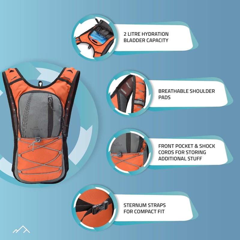 TriPole حقائب ماء بسعة 2 لتر للدراجات والجري في المسارات - Image 2