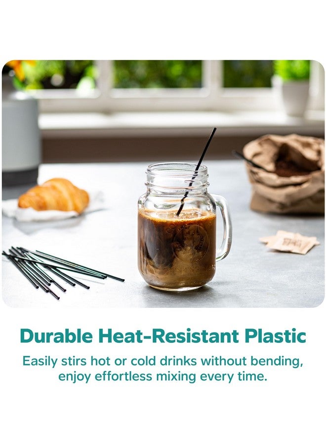 Comfy Package [1000 Count] 7 Inch Coffee Stirrers, Cocktail Straws - Disposable Plastic Sip Stir Sticks - Black - Image 3