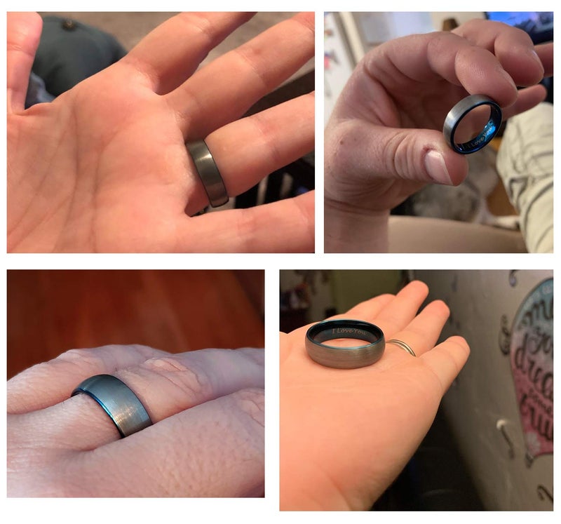 TRUMIUM 8mm Tungsten Ring I Love You for Men Women Couple Wedding Band Comfort Fit Size 9.5 - Image 5