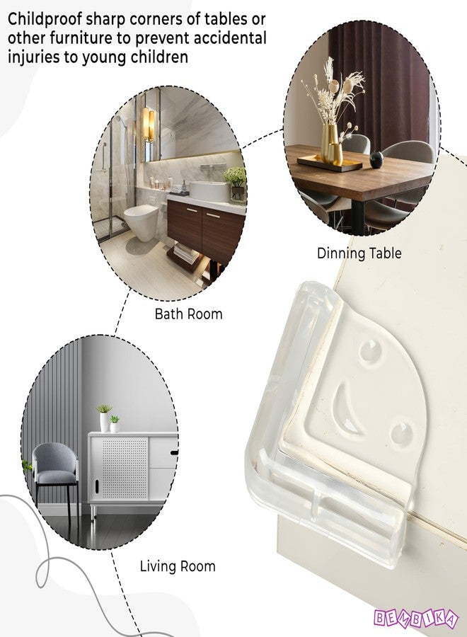BEMBIKA Baby Safety Corner Protector, Baby Proofing Edge & Corner Guards L-Shaped Transparent Acrylic Protector for Furniture Table Glass Corner Guards for Sharp Edges-(4 Pcs)(L-Round) - Image 3
