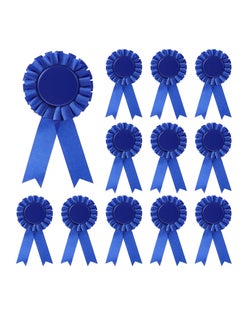 KASTWAVE 12 Pieces Blank Award Ribbons, 1st Place Rosette Ribbon Prize, Deluxe Recognition Ribbons for Competition, Sports Event, School, Contests (Blue)  - Image 1
