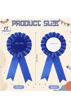 KASTWAVE 12 Pieces Blank Award Ribbons, 1st Place Rosette Ribbon Prize, Deluxe Recognition Ribbons for Competition, Sports Event, School, Contests (Blue)  - Image 5