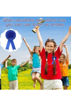 KASTWAVE 12 Pieces Blank Award Ribbons, 1st Place Rosette Ribbon Prize, Deluxe Recognition Ribbons for Competition, Sports Event, School, Contests (Blue)  - Image 3