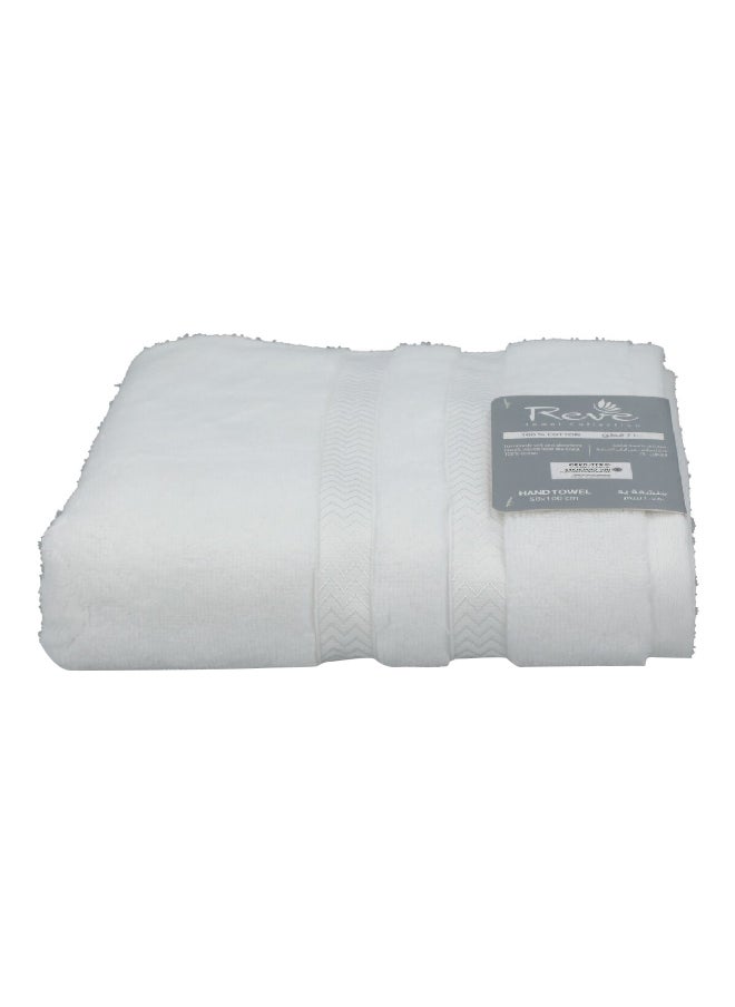 REVE Lucaluca Luxurious Cotton Highly Absorbent Hand Towel White 50 x 100 cm  - Image 1