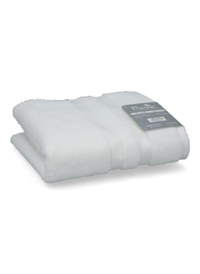 REVE Lucaluca Luxurious Cotton Highly Absorbent Hand Towel White 50 x 100 cm  - Image 3