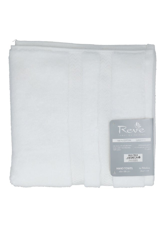 REVE Lucaluca Luxurious Cotton Highly Absorbent Hand Towel White 50 x 100 cm  - Image 4