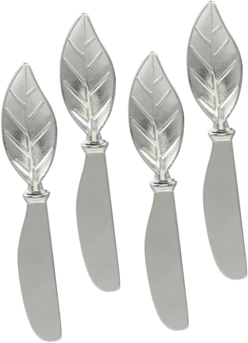 Regional distribution available 4pcs Leaf-handle Butter Spreaders Small Alloy Cheese Knives Cream Cheese Spreader Condiment for Appetizers Wedding Party Set Heavy load resistant Leakproof sealed Worldwide popular practical build Surface safe Various size alternatives All climate suitability Assorted trendy color picks Remote village delivery cover Consistent single item quality Global versatile design Space saving General purpose premium build Repeated use friendly design Carefully selected material Medium weight Sufficient order stock Practical versatile construction Market aligned local stock Moisture wear upgraded quality Global production standard crafted Popular practical build Varied available picks Licensed warehouse stored goods Water rust proof - Image 1