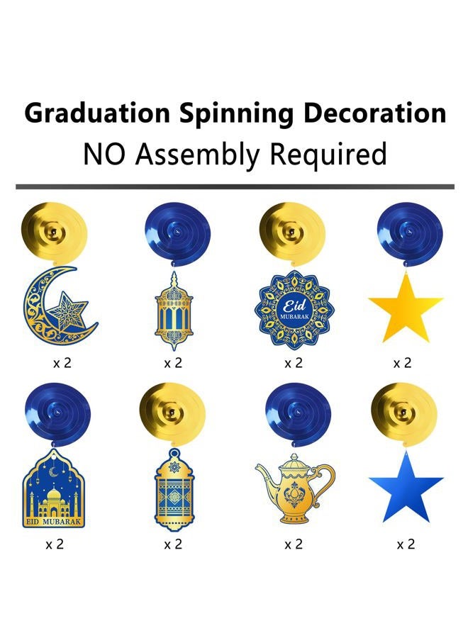 Labrostar 34Pcs Ramadan Decorations Pre-Assembled Mubarak Eid Kareem Muslim Banner Hanging Swirls Garland Decor Party Supplies Ramadan Decorations for Home - Image 5