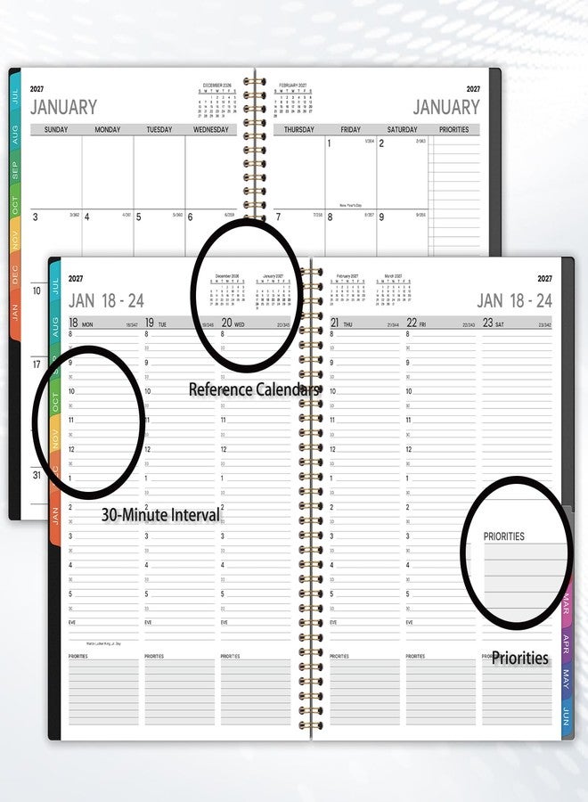 Lortarl 2026-2027 Appointment Book - Daily Planner 2026-2027 from Jul. 2026 - Jun. 2027, 30-Minute Interval, Weekly Appointment Planners with Colorful Tabs, 8.5" x 11" - Image 4