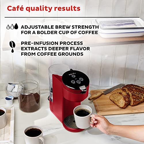 Instant Solo Single Serve Coffee Maker, From the Makers of Pot, K-Cup Pod Compatible Brewer, Includes Reusable & Bold Setting, Brew 8 to 12oz., 40oz. Water Reservoir, Red - Image 3