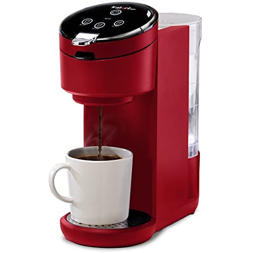 Instant Solo Single Serve Coffee Maker, From the Makers of Pot, K-Cup Pod Compatible Brewer, Includes Reusable & Bold Setting, Brew 8 to 12oz., 40oz. Water Reservoir, Red - Image 1