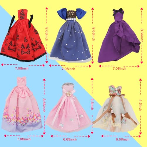 ZTWEDEN Doll Dress Set with Handmade Doll Clothes Wedding Party Dresses Gown Includes Gloves for 11.5 Inch Girl Doll（6 Styles） - Image 3
