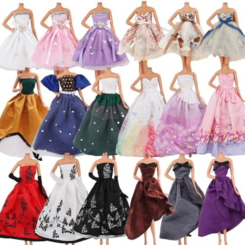 ZTWEDEN Doll Dress Set with Handmade Doll Clothes Wedding Party Dresses Gown Includes Gloves for 11.5 Inch Girl Doll（6 Styles） - Image 1