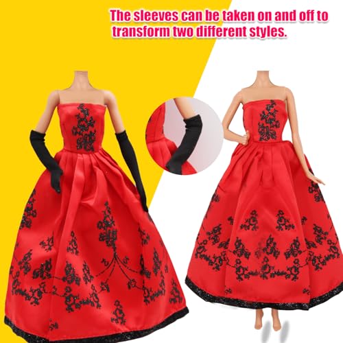 ZTWEDEN Doll Dress Set with Handmade Doll Clothes Wedding Party Dresses Gown Includes Gloves for 11.5 Inch Girl Doll（6 Styles） - Image 4