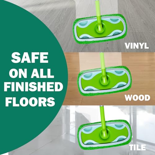 SoliFairy Sweeper Mop, Dry & Wet 2-in-1 Floor Mopping and Sweeping Kit, Includes 51" Sweeper Handle, 12 Heavy Duty Dry Cloths, 2 Reusable Wet & Dry Pads for Swiffer Sweeper, Dust Mop - Image 4