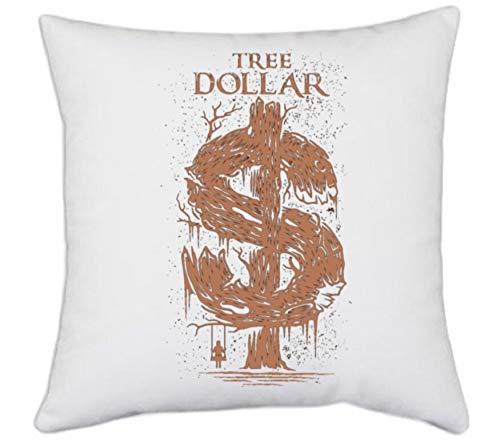 UDNAG White Polyester 'Dollar | Tree Dollar' Pillow Cover [16 Inch X 16 Inch] - Image 3