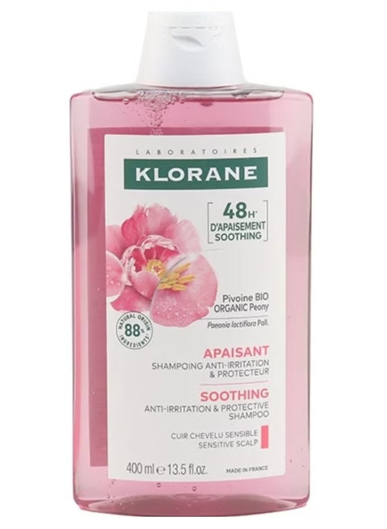 Klorane Soothing - Sensitive Hair Scalp Shampoo with Organic Peony 400ml - Image 1