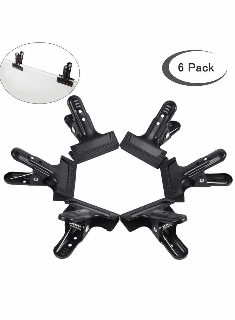SYOSI Backdrop clips, 6 Pack Spring Clamps Heavy Duty Photography Background Clips with Protective rubber, large backdrop clamps for backdrop stand, Photo Studio,Adjustable Background Stand  - Image 1