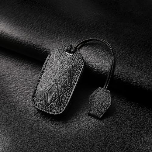 Jayanes Genuine Leather Key Fob Cover Compatible with Genesis G80 GV80 2024 2025 2026, G70 2023 2024 2025, Keyless Fob Case with Keychain & Lanyard for Genesis Key Fob (4+1 Buttons, Black) - Image 4