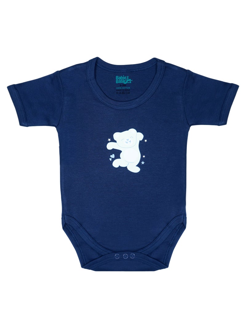 Babies Basic 5 piece Unisex 100% Cotton Sets include Bib, Romper, Mittens, Cap and Sleepsuit/Jumpsuit - Image 3