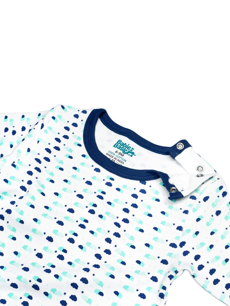 Babies Basic 5 piece Unisex 100% Cotton Sets include Bib, Romper, Mittens, Cap and Sleepsuit/Jumpsuit - Image 5